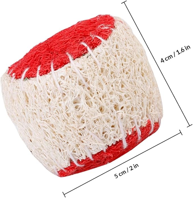 Dog Chew Tennis Ball 2pcs Natural Loofah Interactive Puppy Chewing Training Supplies Sturdy Pet Ball for Dogs Random Color