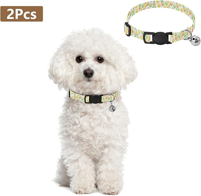 Dog Collar Balloons Green Pattern Dog Collars Cute Puppy Collar Adjustable Cat Pet Collar for Dogs Cats Pets Supplies 2 Pack
