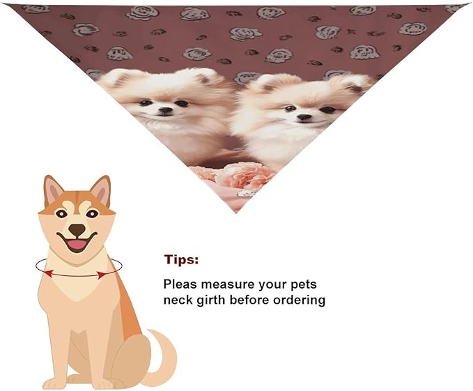 Dog Bandana Spring Pet Scarf Adjustable Triangle Pomeranians Puppies and Point Printing Dog Bib Washable Polyester Puppy Bandana for Small Medium Large Dogs Cat Birthday Party Supplies