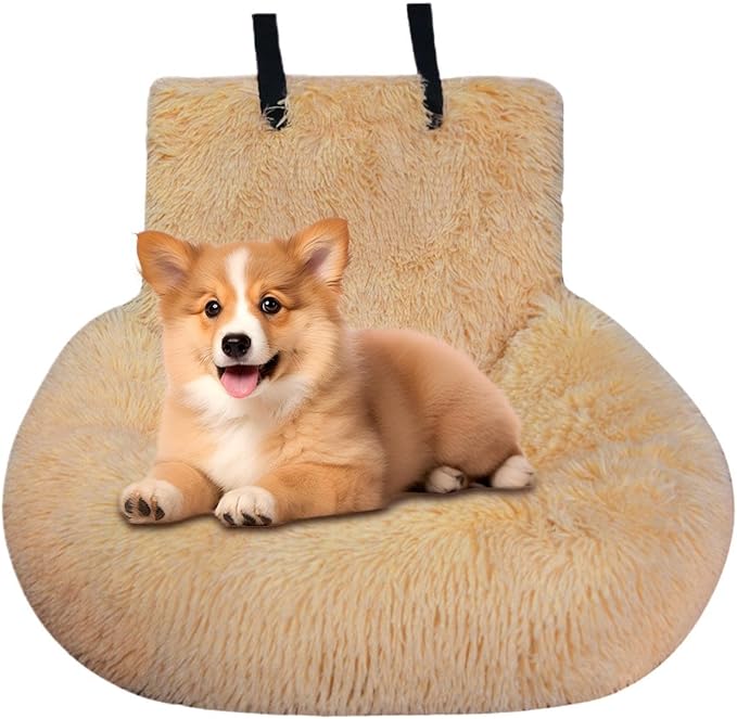 Small Dog Car Seat | Medium Dog Plush Car Seat,Washable Cushion Comfortable Travel Bed for Vehicle Truck Camping Adventures Vet Visit Daily Commuting Traveling