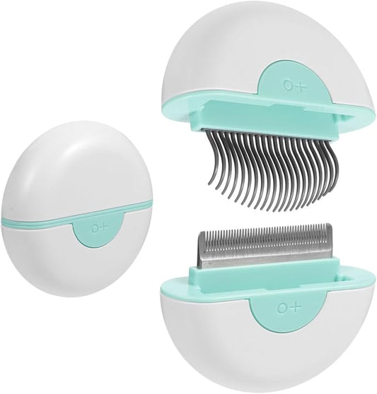 Beaupretty Pet Grooming Comb and Cat Hair Brush Mint Green Shedding Tool with Massage Function for Removal and Cleaning Suitable for and Bathing