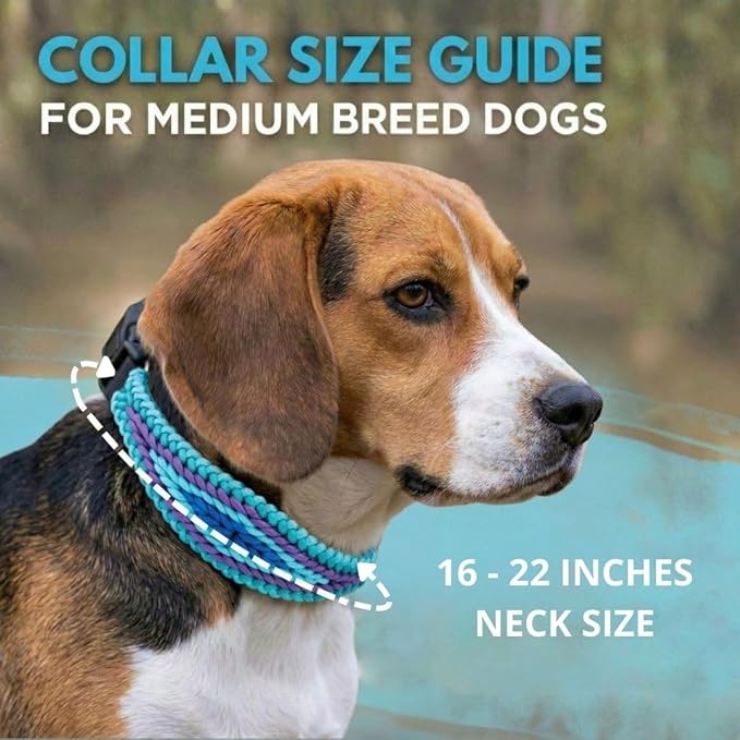 E-Collar Cover - for Medium Dogs with 16-22" Neck Size - Adjustable Nylon Cord, Quick Release Buckle, Heavy Duty Loop Strap Compatible with Dogtra, Educator, SportDog, Garmin, Bousnic, Jugbow (Lagoon)
