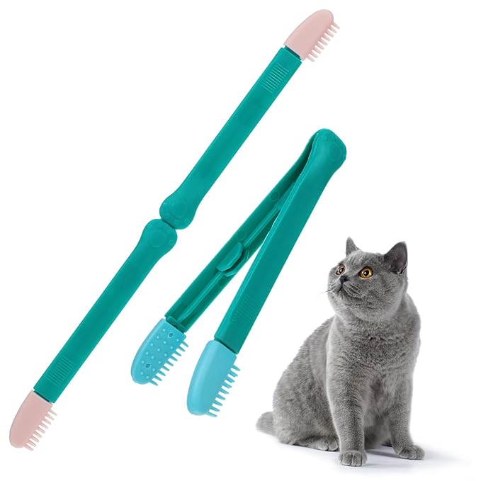Yardwe 2pcs Lightweight Cat Grooming Comb Soft Tear Brush for Kitten Eye pet Grooming Tool for Shedding Eye Mucus Removal Compact and Comfortable Design