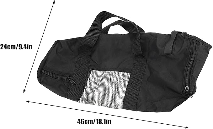 Portable Cat Grooming Bag, Multifunctional Cat Restraint Travel Bag with Oxford Cloth for Bathing Nail Trimming, 18.1x9.4 Inch Black