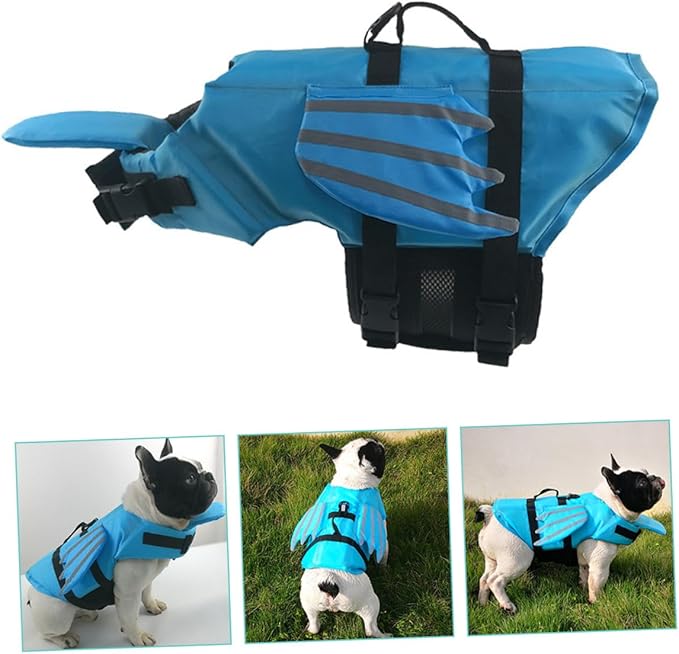 Luxshiny Reflective Blue Canine Safety Jacket Small, Breathable Professional Pet Preserver Vest for Swimming and Outdoor Safety, Portable Puppy Accessory Pet Supply