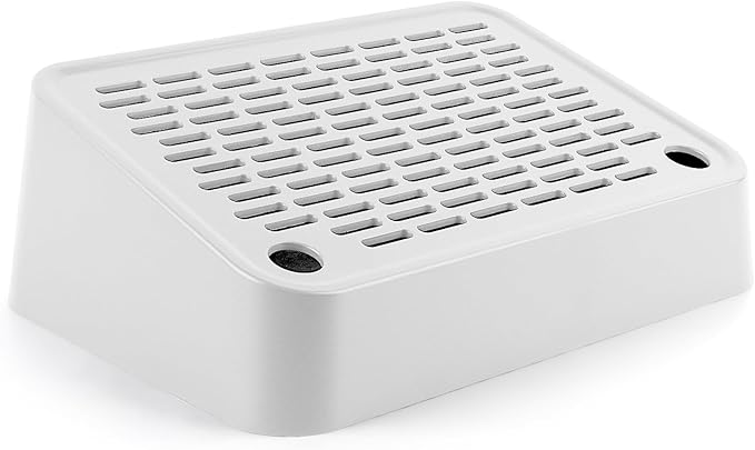 Cat Litter Box Ramp, Litter Box Step Mat with Filter Function, Cat Litter Catcher for Self-Cleaning Litter Boxes, Cats Pedal Stool Ideal for Kitten & Elderly Cats (White)