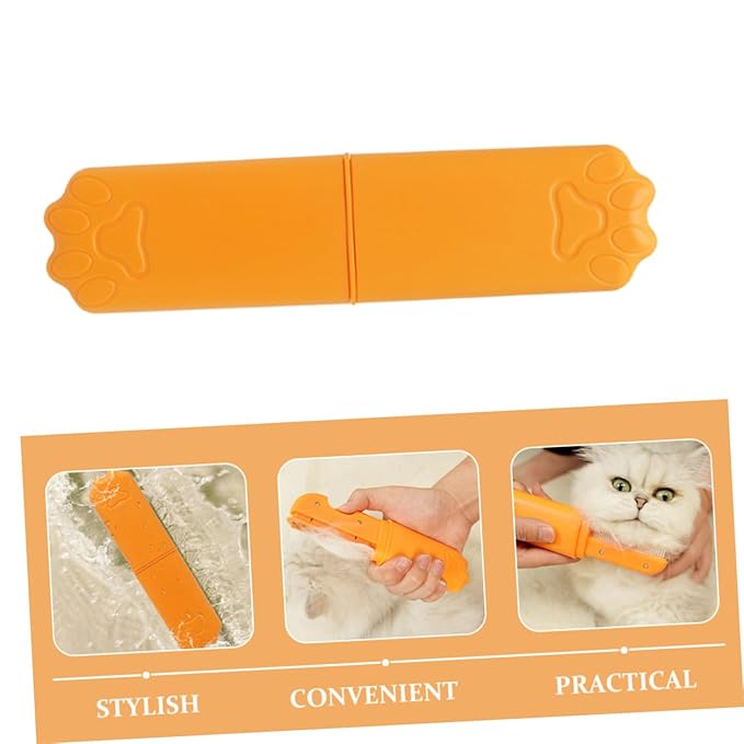 Cabilock Pet Comb for Cats and Dogs, Orange Fine-tooth Dematting Hair Removal Comb, Effective Shedding and Detangling Tool for Small and Medium Pets Grooming