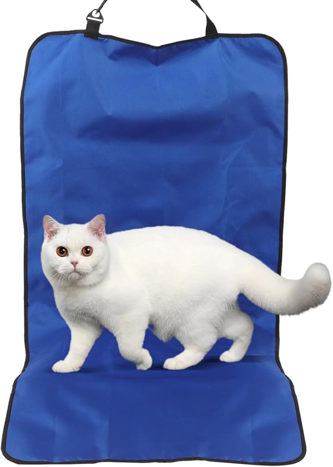 Toyvian Waterproof Car Seat Cover for Dogs, Pet Protector Mat with Scratch-Resistant Oxford Fabric, Single Seat 106x49 Cm, Blue, Automotive Pet Supplies for Travel and Vehicle Use