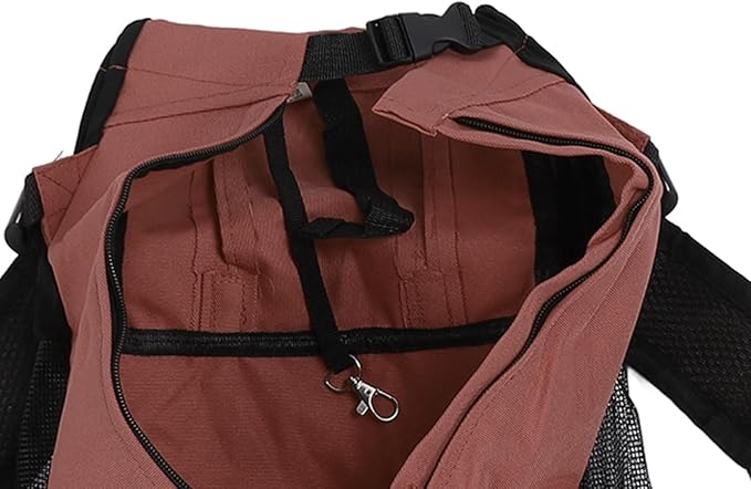 Zerodis Pet Carrier Backpack Front Back with Ventilated Mesh Hands Free for Travel Outdoor Hiking Cycling Cat Dog Supplies (Brown)
