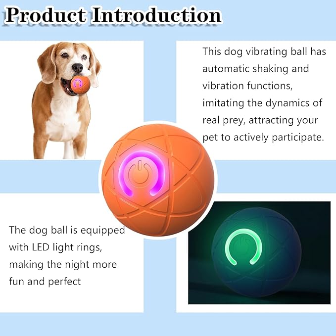 IRIDESCENT Interactive Dog Toys Dog Balls Activated Automatic Rolling Ball for Puppy Small Medium Dogs