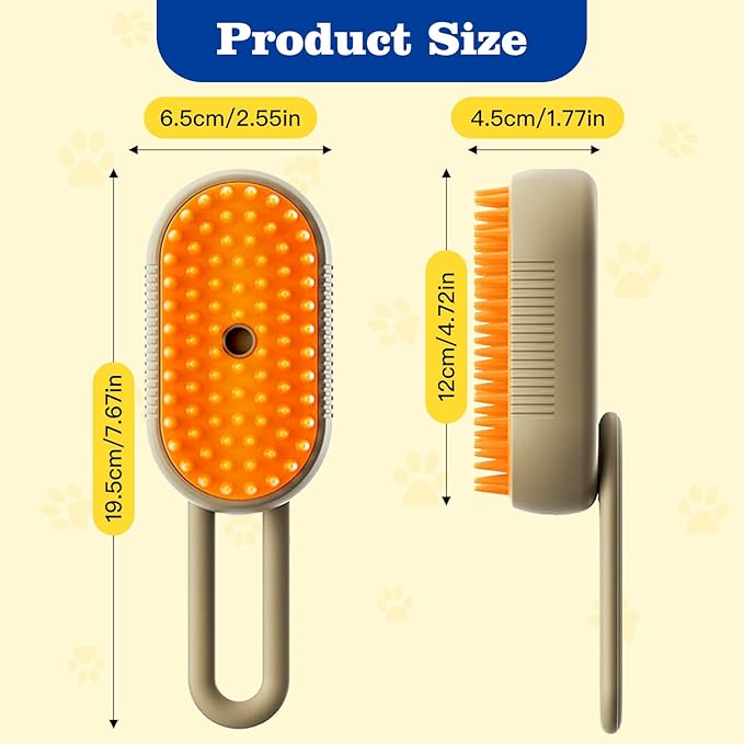 4 in 1 Cat Steam Brush for Shedding Cat Steam Brush Spritz Defur Comb for Cats With Shedding Steamy Pet Hair Brushes Indoor Steamer Dog Steaming Cepillo Para Gatos Con Vapor Misting Pets Grooming Comb