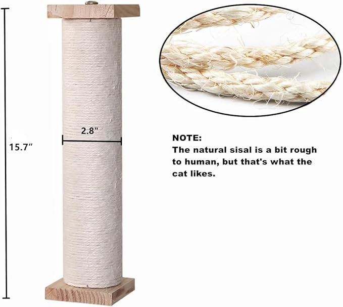 2-Pack 15.7" Cat Scratching Post for Crate Cage, Cage Mounted Scratching Post with Self Groomer and Massager, Scratcher Pole, Cat Kennel Playpen Accessories