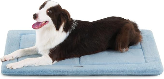 MADE 4 PETS Dog Crate Pad Bed for Large Dogs, Washable & Reversible, Anti-Slip Kennel Mat for Cozy Sleeping, Soft Fluffy Dog Bed for Indoor & Outdoor Use, 36"x27", Blue