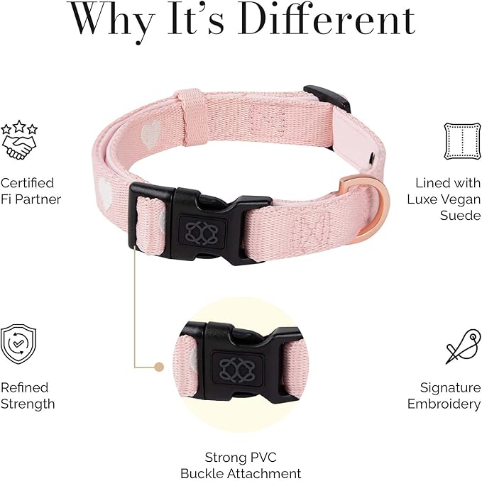 The DOGISTRY - Fi Sweetheart Collar - Luxury Design Meets Smart Tech - Crafted for Fi Series 3/3+ - Seamless Style & Craft