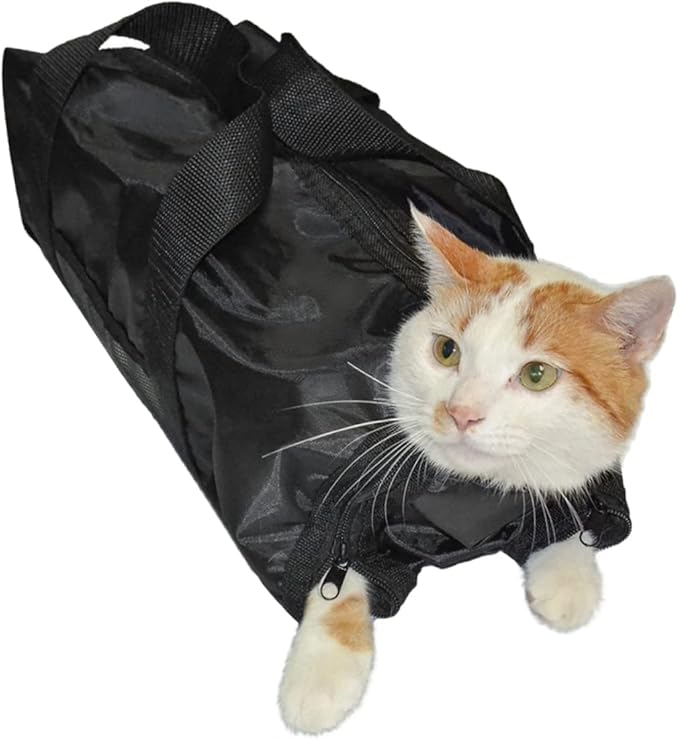 BESPORTBLE Cat Grooming Bag for Washing and Nail Clipping Adjustable with Muzzle Sturdy Cat Bathing Supplies for PET Hygiene