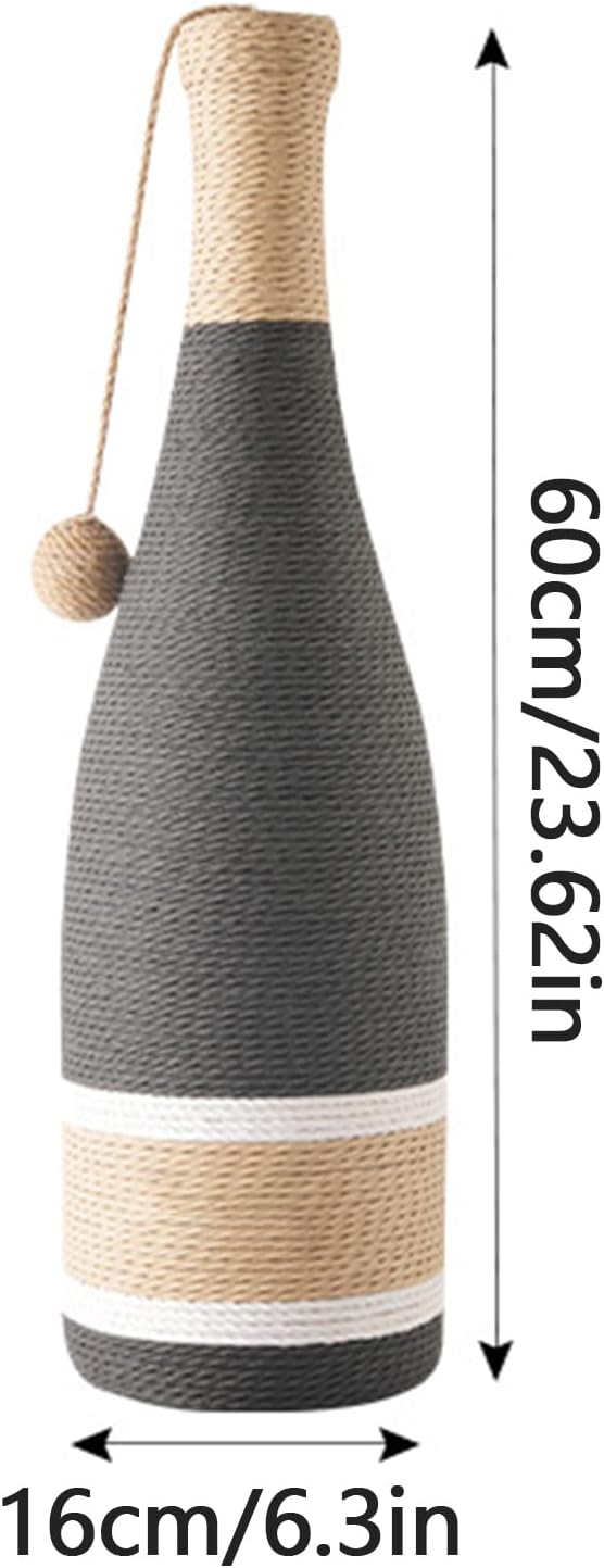 Cat Scratch Post,with Ball Wine Bottle Natural Vertical Supplies - Stimulating Cat Toys,for Mental Stimulation Simulation Home Play Training Floor Play Travel Indoor