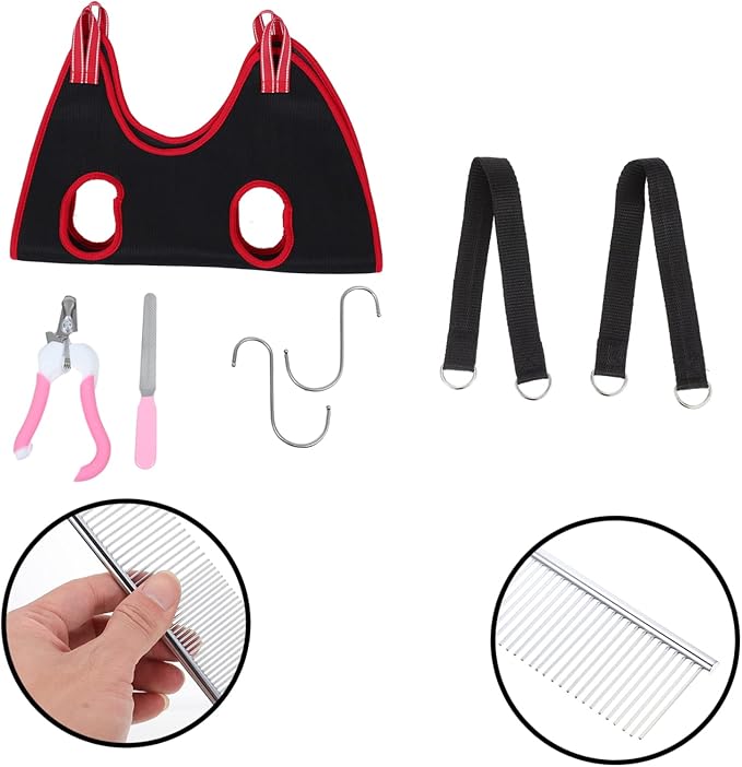 1set Pet Grooming Hammock for Cats and Dogs Ergonomic Design Breathable Material for Nail Trimming and Bathing Random Accessories