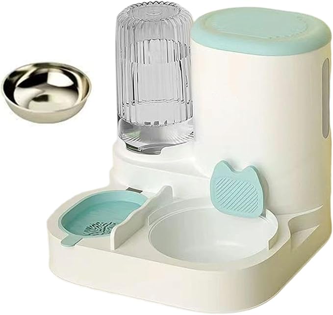 Automatic Dog Feeder and Water Dispenser Dog Bowl Household Portable Automatic Pet Feeder Food Feed for Small Dogs Kitten, Blue