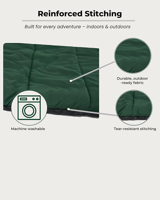 RovePad Trail Dog Bed Mat 43"x27" – Waterproof Non Slip Outdoor Travel Mat for Camping & Car – Silent Peachskin Roll-Up Pad for Medium & Large Dogs, Machine Washable