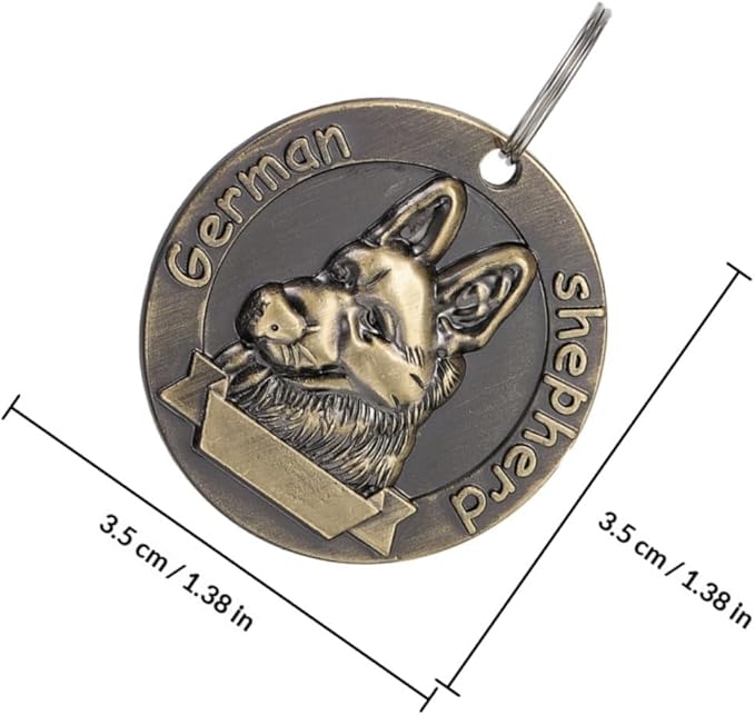Milisten 4pcs Vintage Alloy Dog Id Tags Retro Pet Hanging Labels for German Shepherd Dog Collar Charms Sturdy Metal Tags for Pet Supplies