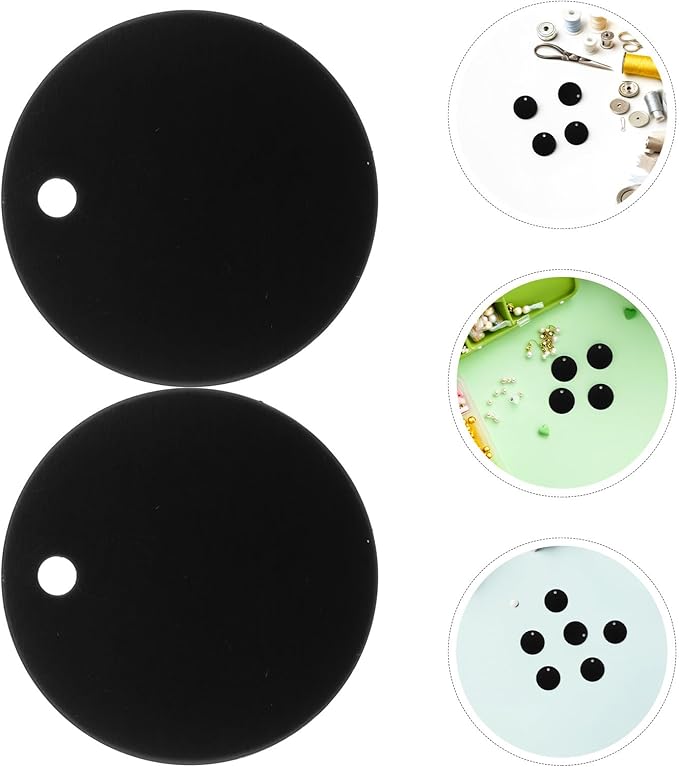 Yardwe 30pcs Round Aluminum Pet Id Tags Black Blank Dog Identification Tags for Engraving Necklace Bracelet DIY Pet Supplies