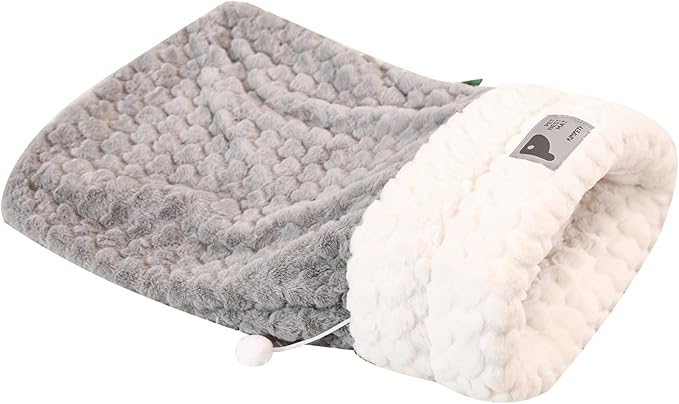 Cat Sleeping Bag for Indoor, 2025 New Cat Winter Cozy Plush Cave Bed, Self-Warming Pet Bed Cave for Indoor Kittens Puppies (Blue)
