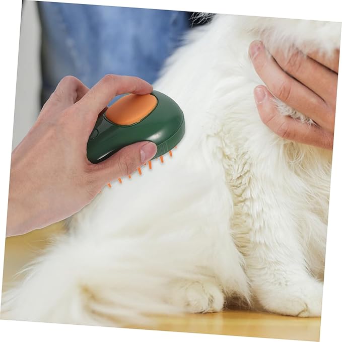 UPKOCH Cat Steam Brush with Ergonomic Design for Easy Grooming Safe and Reusable Pet Shower Brush for Cats Dogs and Animals Avocado Spray Comb