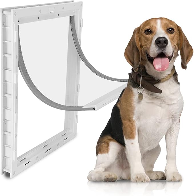 Rengue Large Pet Door, Doors Closing for Easy Pet Access Indoor Outdoor, 50x38 Cm for Big Garage Use Large Door, ABS Material, Automatically Nan Dog Supplies (White)