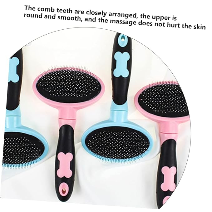 1Pc Ergonomic Cat Brush Grooming Tool with Smooth Rounded Teeth for Comfortable Pet Massage and Hair Removal Design for Long and Medium Haired Cats and Dogs