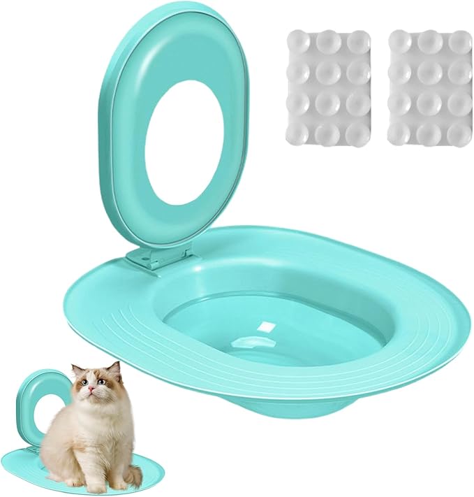 Cat Toilet Trainer Kit - Kitten Potty Teaching Seat | Leakproof Non Stick Training System with Gradual Learning Design for Apartment Bathroom House Indoors Outdoors Pet Owners