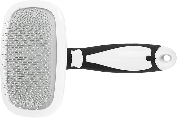 ZJchao Self Cleaning Hair Brush, 360 Degree Rotatable Cat Slicker Comb Cat Brush Dog for Shedding Pet Grooming with Stainless Steel Needle for Kitten Massage Removes Loose Fur (White)