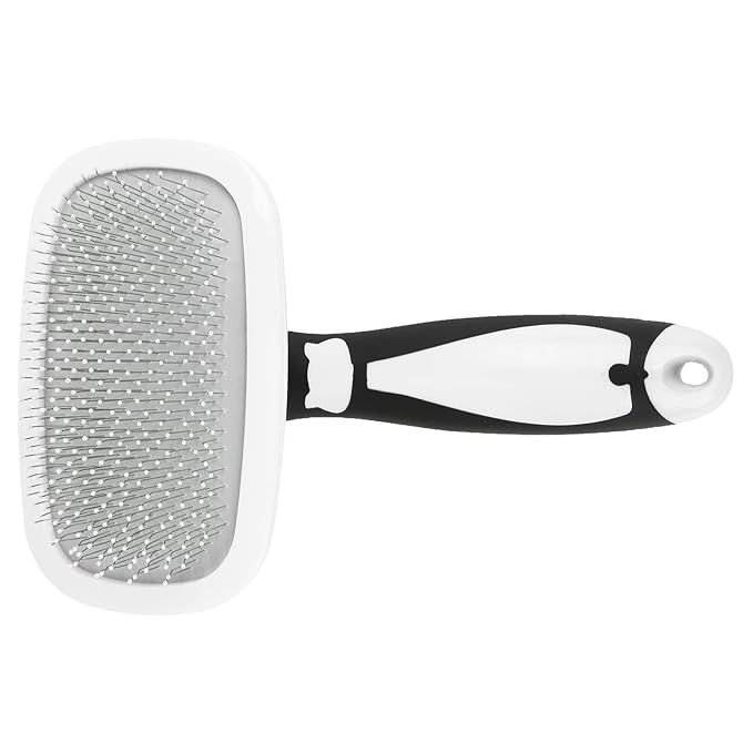 Self Cleaning Hair Brush, 360 Degree Rotatable Cat Slicker Comb Pet Grooming Brush with Stainless Steel Needle Dog For Shedding Cat For Kitten Massage Removes Loose Fur (White)