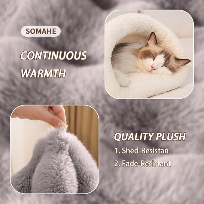 Self-Warming Cat Sleeping Bag, Enclosed Hooded Snuggle Sack with Dual-Side Plush Cat Cave Bed, Portable Foldable Pet Sleeping Pod for Indoor & Travel, Anti-Static, 21.7"x17.7"Pink
