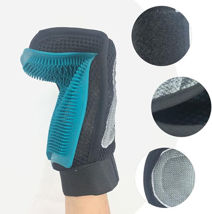 Yardwe Pet Grooming Glove Brush Double-Sided Cleaning Massage Glove for Cats Dogs Safe Hair Removal Bathing Tool Comfortable Essential