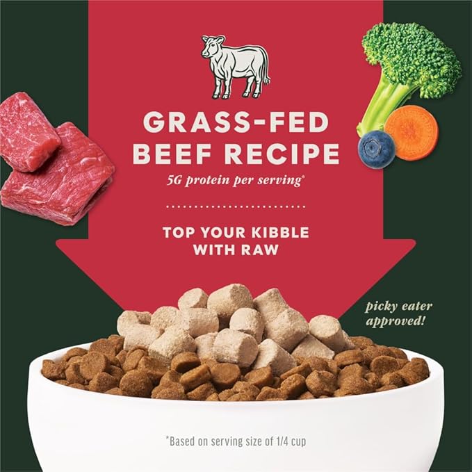Instinct RawBoost Mixers, Freeze Dried Dog Food Topper, Grain-Free Recipe - All Natural Beef, 14 oz. Bag