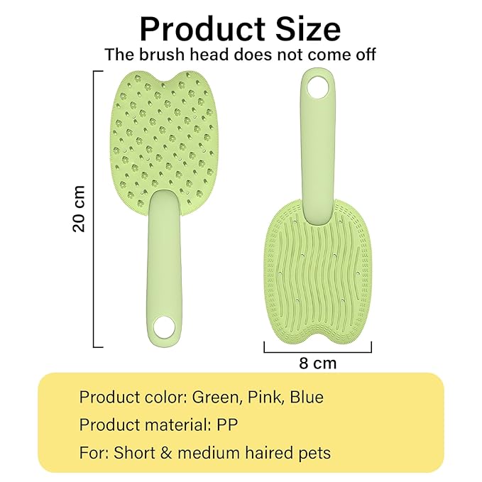 All-in-One PP Pet Brush, Double-Side Cat Grooming Brush, Pet Grooming Brush for for Short & Medium-Haired Cats and Dogs, Cat Brush for Removing Floating Hair (Pink(1pcs))