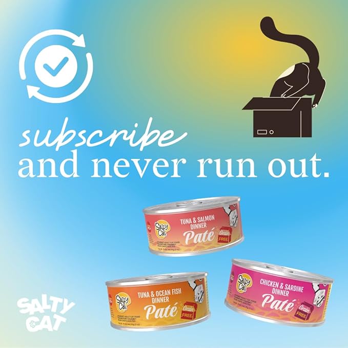 Salty Cat Captain’s Catch Dinner Paté Variety Pack Cat Food for Cats, 12 Cans (3 oz Each)