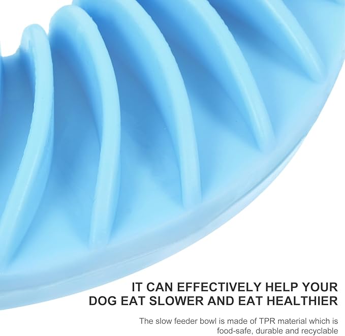 LIOOBO Dog Slow Feed Disc Slow Feeder Bowl Interactive Food Feeder for Puppies and Dogs with Food Puzzle Function Blue Sturdy Pet Feeding Supplies