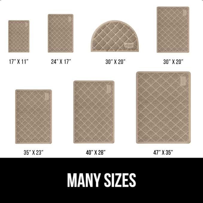 GORILLA GRIP Cat Litter Box Mat, Water Resistant, US Designed Kitty Litter Trapping Mats, Easy to Clean, Scatter Control, Less Mess and Clean Floors, Kitten Supplies for Indoor Cats, 24x17 Beige