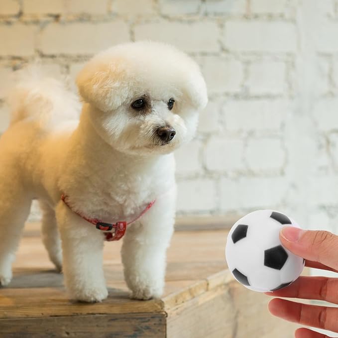 4pcs Interactive Squeaky Football Dog Rubber Bite Training Balls for Puppies Outdoor Chewing Play Pet Supplies
