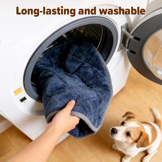 Self Heating Pad for Dog & Cat, 2026 New Self Warming Pet Bed Dog Heating Pad, Non-Slip & Washable, Non Electric Pet Warming Pad Sleeping Mat for Small Medium Large Dogs (Blue, S: 15.7"x19.7")