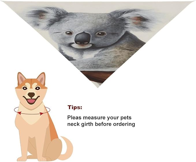 Dog Bandana Spring Pet Scarf Adjustable Triangle Koala and Butterfly Printing Dog Bib Washable Polyester Puppy Bandana for Small Medium Large Dogs Cat Birthday Party Supplies