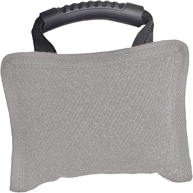 Baoblaze Dog Bite Pillow Tough Tug Toy Practical Portable Outdoor Pet Supplies for Small and Medium Sized Dogs Biting Pad with Handle, Gray