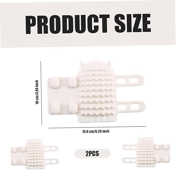 Cat Self Groomer 2Pcs Self Grooming Cat Brush Soft Silicone Corner Scratcher Comb with Elastic Straps Shedding Brush Pet Tickling Artifact for Dogs Cats