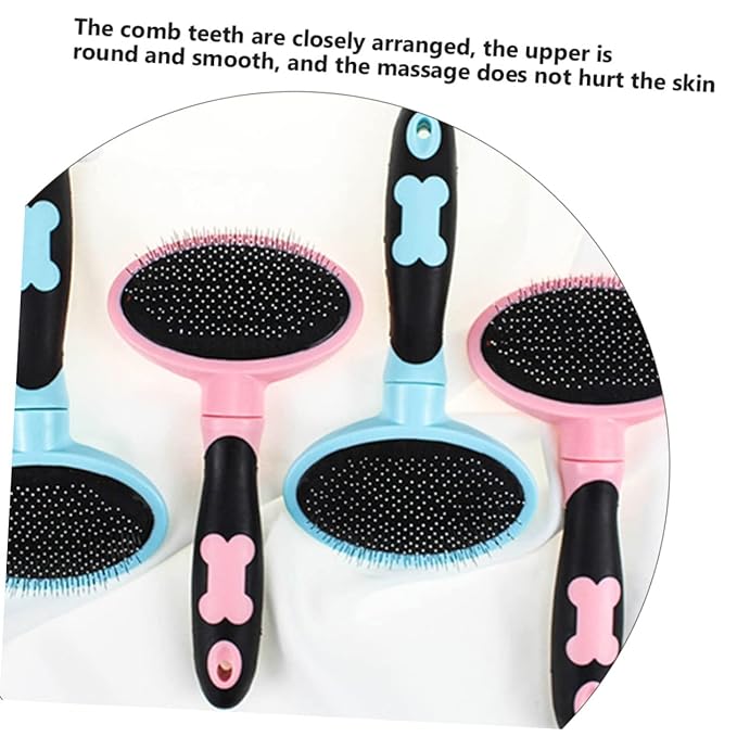 Milisten 1pc Pet Massage Comb for Cats and Dogs Ergonomic Grooming Tool Gentle Bristles for Removing Loose Hair and Dander for