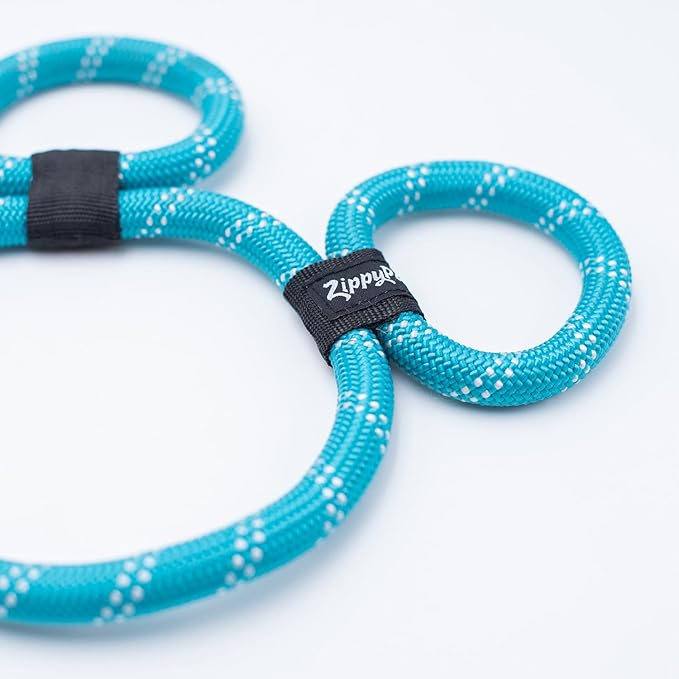 ZippyPaws - ZippyRope Interactive Dog Rope Toy, Durable Tug Toy - Teal Bear