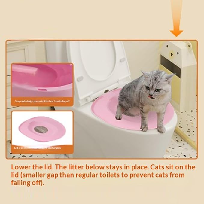 Toilet Training for Cats,Removable Urinal System - Cat Toilet Seat,for Indoor Home Apartment Bathroom Basement Pet Shop