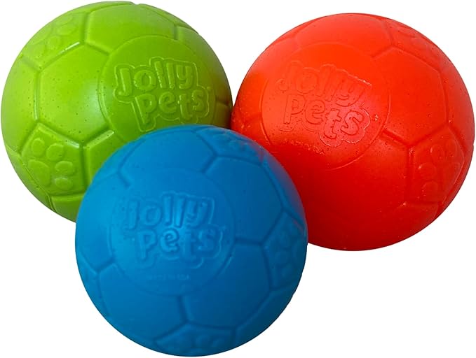 Jolly Pets Mini Jolly Soccer Ball; Floating-Bouncing Dog Toy; 4" Ocean Blue