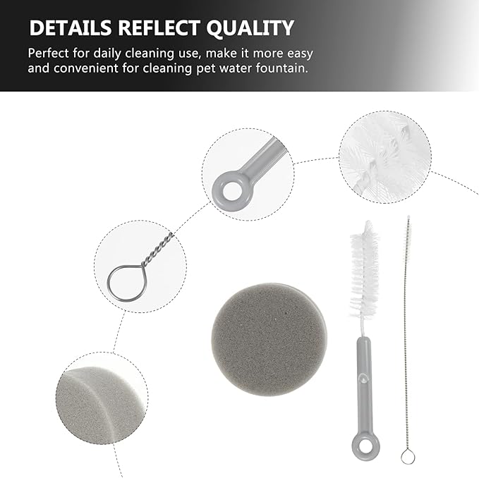 Mipcase 9 Pcs Dog Cat Water Fountain Cleaning Set Pet Drinking Dispenser Brush Cup Cleaner for Pet Water Fountain