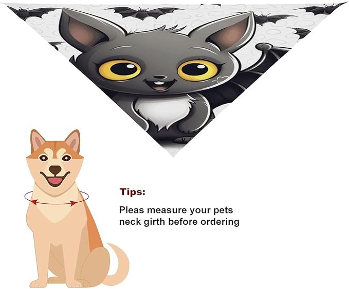 Dog Bandana Spring Pet Scarf Adjustable Triangle Cute Bat Printing Dog Bib Washable Polyester Puppy Bandana for Small Medium Large Dogs Cat Birthday Party Supplies